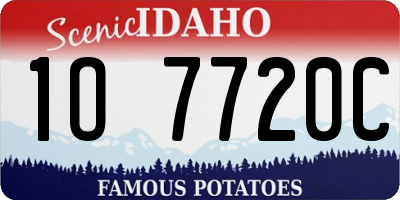 ID license plate 1O7720C