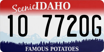 ID license plate 1O7720G