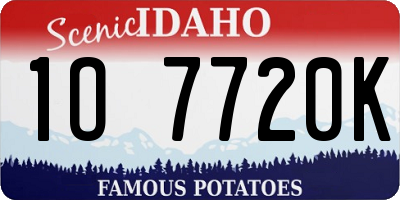 ID license plate 1O7720K