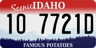 ID license plate 1O7721D