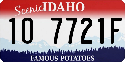 ID license plate 1O7721F