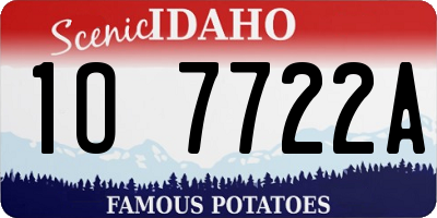 ID license plate 1O7722A