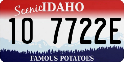 ID license plate 1O7722E