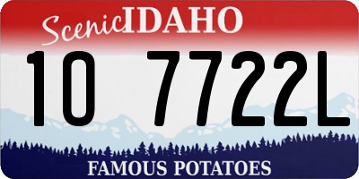 ID license plate 1O7722L