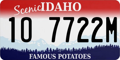 ID license plate 1O7722M