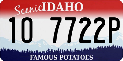 ID license plate 1O7722P