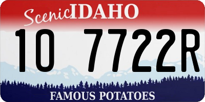 ID license plate 1O7722R