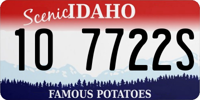 ID license plate 1O7722S
