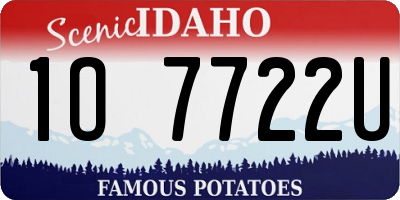 ID license plate 1O7722U