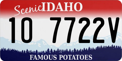 ID license plate 1O7722V