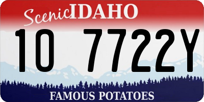 ID license plate 1O7722Y