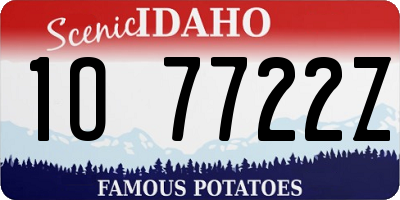 ID license plate 1O7722Z