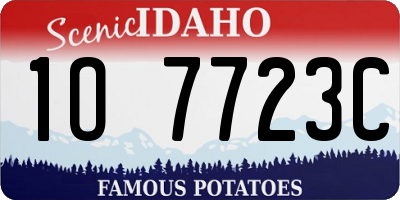 ID license plate 1O7723C