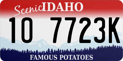 ID license plate 1O7723K