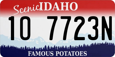ID license plate 1O7723N