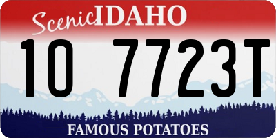 ID license plate 1O7723T
