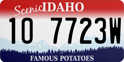 ID license plate 1O7723W