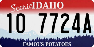 ID license plate 1O7724A