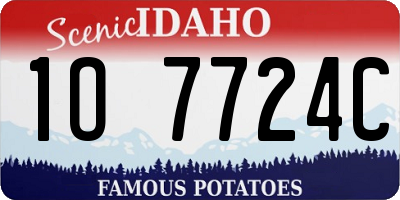 ID license plate 1O7724C