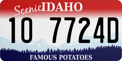 ID license plate 1O7724D
