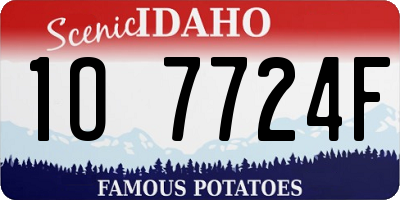 ID license plate 1O7724F