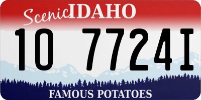 ID license plate 1O7724I