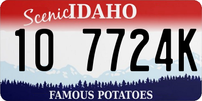 ID license plate 1O7724K