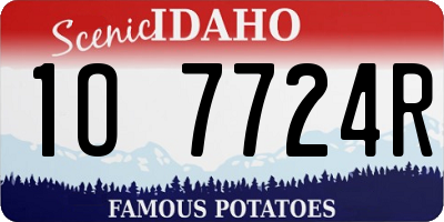 ID license plate 1O7724R