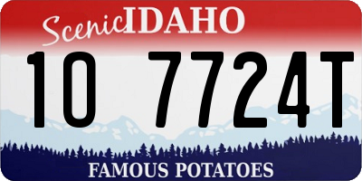 ID license plate 1O7724T