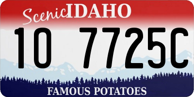 ID license plate 1O7725C