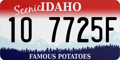 ID license plate 1O7725F