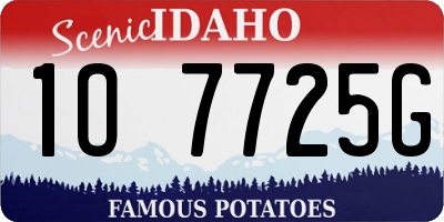 ID license plate 1O7725G