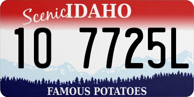ID license plate 1O7725L