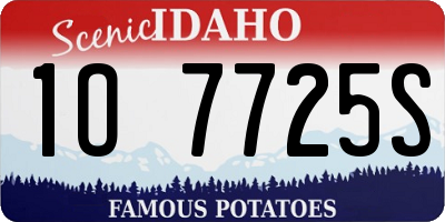 ID license plate 1O7725S