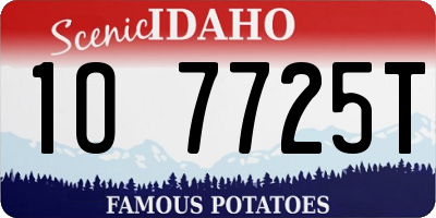 ID license plate 1O7725T