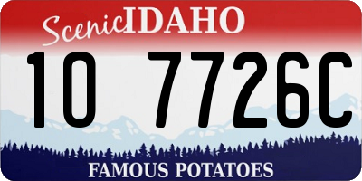 ID license plate 1O7726C
