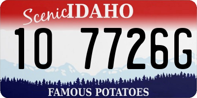 ID license plate 1O7726G