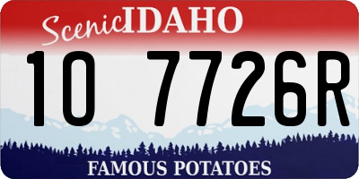 ID license plate 1O7726R