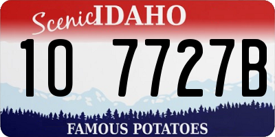 ID license plate 1O7727B