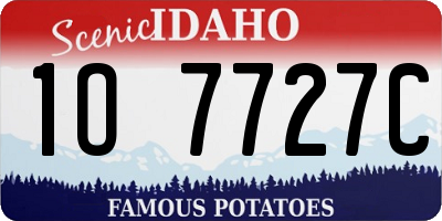 ID license plate 1O7727C