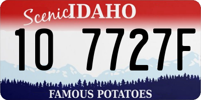 ID license plate 1O7727F