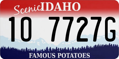ID license plate 1O7727G