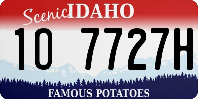 ID license plate 1O7727H