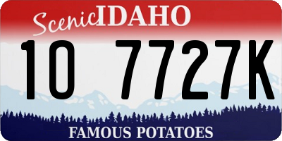 ID license plate 1O7727K