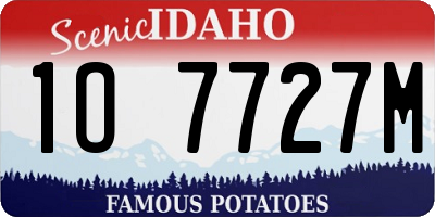 ID license plate 1O7727M
