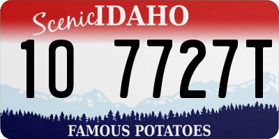 ID license plate 1O7727T