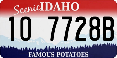 ID license plate 1O7728B