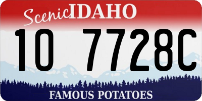 ID license plate 1O7728C