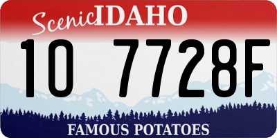 ID license plate 1O7728F