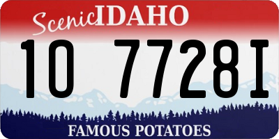 ID license plate 1O7728I